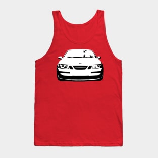 Saab 9-3 1st generation classic car black/white monoblock Tank Top